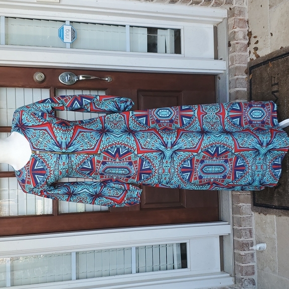MUAZ Dresses & Skirts - MUAZ Ethnic Print Modest Maxi Long Sleeve Dress